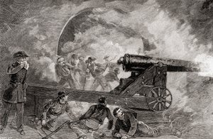 Une casemate pendant le bombardement à la bataille de Fort Sumter, 12 avril
