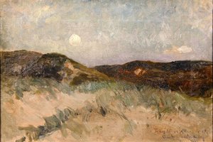 Un paysage au crépuscule, vers 1870 - American School