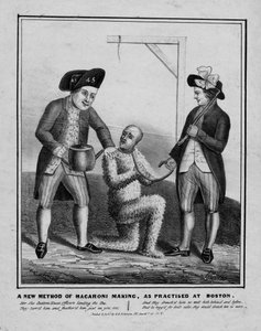 Une nouvelle méthode de fabrication de macaroni, pratiquée à Boston, vers 1836 - American School
