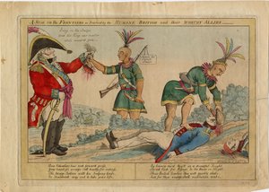 Une scène aux frontières pratiquée par les Britanniques humains et leurs dignes alliés - American School
