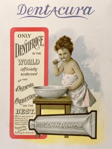 Publicité pour Dentacura Dentifrice, de Theatre Magazine, Angleterre, 1901 - American School