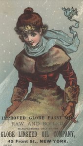 Publicité pour la peinture améliorée de Globe Linseed Oil Company, c.1880 - American School