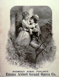 Publicité pour Roméo et Juliette, avec Emma Abbott, Grand Opera Company - American School