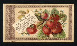Publicité pour les fruits en conserve Thurbers - American School