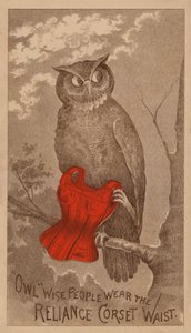 Carte publicitaire pour les corsets Reliance - American School