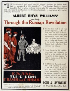 Publicité pour la vente du livre "La Révolution russe" par Albert Rhys Williams dans un magazine américain - American School