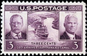 Timbre américain sur le 25e anniversaire du canal de Panama