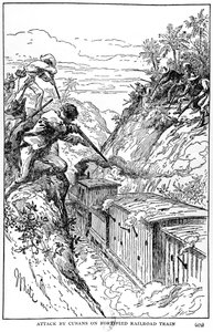 Attaque des Cubains sur un train blindé, illustration de L