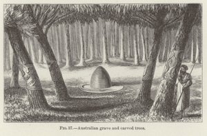 Tombe australienne et arbres sculptés - American School