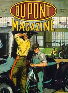 Réparation automobile, couverture du DuPont Magazine, janvier 1919