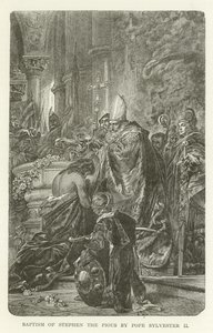 Baptême de Étienne le Pieux par le pape Sylvestre II - American School