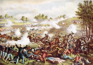 Bataille de Bull Run, 21 juillet 1861, publié en 1889 - American School