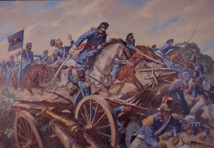 Bataille de Resaca de la Palma, guerre américano-mexicaine (aquarelle sur papier) - American School