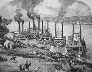 Bataille de Shiloh aussi connue sous le nom de Pittsburg Landing, avril 1862 - American School