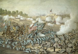 Bataille de Williamsburg, 5 mai 1862 par Kurz & Allison - American School