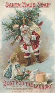 Le meilleur pour la lessive, publicité pour le savon Santa Claus de Fairbanks, c.1880 - American School