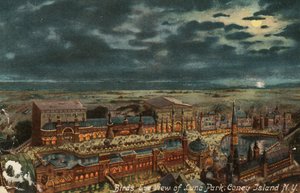 Vue aérienne de Luna Park, Coney Island, New York, vers 1900 - American School