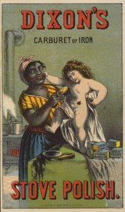 Femme noire polissant un enfant - American School