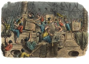 Boston Tea Party, vers 1860 - American School