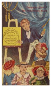 Garçon faisant la publicité de la levure Fleischmann - American School
