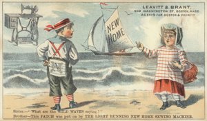Frère et sœur sur la plage - American School