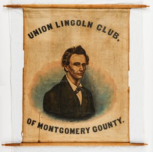 Bannière de campagne pour Abraham Lincoln, comté de Montgomery - American School