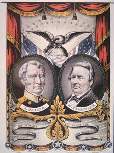 Affiche de campagne pour le candidat présidentiel Zachary Taylor (1784-1850) et son colistier, Millard Fillmore (1800-74) 1848 - American School