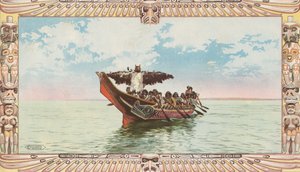 Canoë avec une fête nuptiale Kwakiutl par Edward S. Curtis