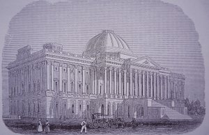 Bâtiment du Capitole, Washington DC, USA, vers 1848 (gravure) - American School