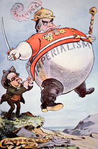 Caricature représentant William Jennings Bryan (1860-1925) faisant exploser le 