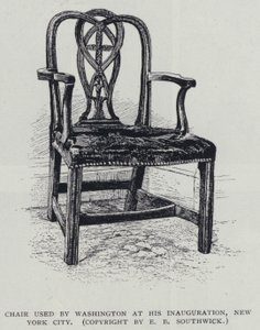 Chaise utilisée par George Washington lors de son inauguration, New York - American School