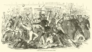 Charge de la police au bureau du Tribune, juillet 1863 - American School