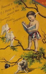 Chérubin lisant un livre dans un arbre