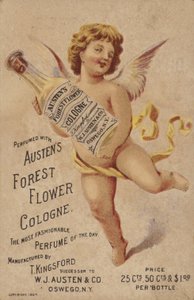 Chérubin tenant une bouteille de Cologne - American School