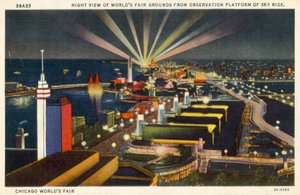 Exposition universelle de Chicago, vue nocturne depuis la plate-forme d