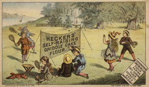 Enfants jouant au raquetball, faisant la publicité de la farine - American School