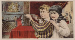 Enfants visant avec une carabine à air comprimé - American School