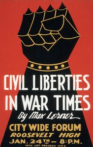 Affiche des libertés civiles en temps de guerre - American School