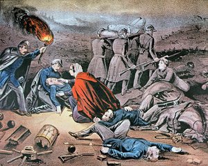Clara Barton soignant les blessés pendant la guerre civile américaine