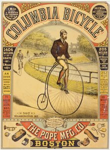 Publicité pour les bicyclettes Columbia, vers 1890 - American School