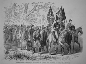 Prisonniers confédérés amenés après la bataille de Chancellorsville (lithographie)