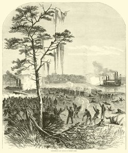 Attaque terrestre confédérée sur la flotte de Porter, avril 1864 - American School