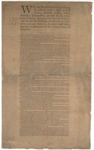 Constitution, première impression, imprimée par Dunlap & Claypoole, 17-19 septembre 1787 - American School