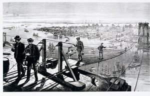 Construction du pont de Brooklyn, New York - American School
