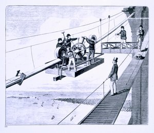Construction du pont de Brooklyn, New York - American School