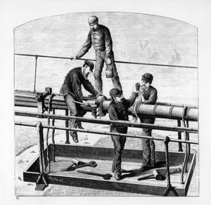 Construction du pont de Brooklyn, New York - American School