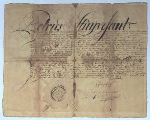 Acte signé par Peter Stuyvesant, Directeur Général de la Nouvelle-Néerlande, 15 mai 1664