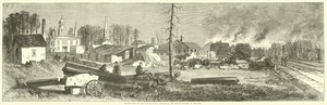 Destruction des dépôts, bâtiments publics et manufactures à Atlanta, novembre 1864 - American School