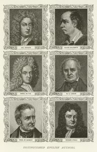 Auteurs anglais distingués, Joseph Addison, Oliver Goldsmith, Daniel Defoe, W. S. Landor, Thomas De Quincey, Richard Steele - American School