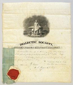 Document signé par Ulysses S. Grant en tant que président de la Société Dialectique à l